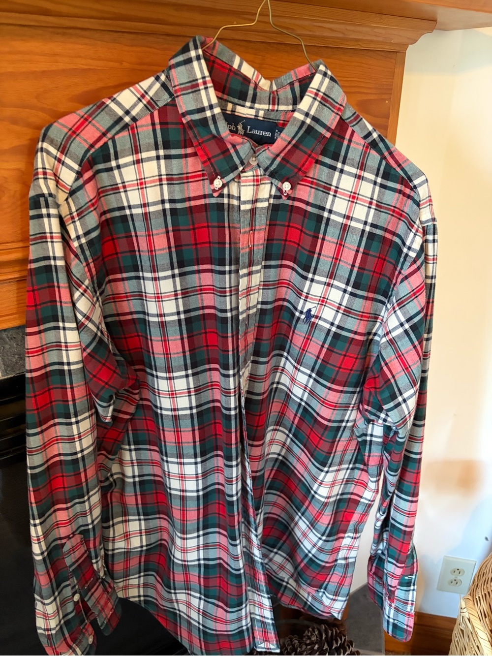 Ralph Lauren Red, Green & White Plaid Button-Down Shirt